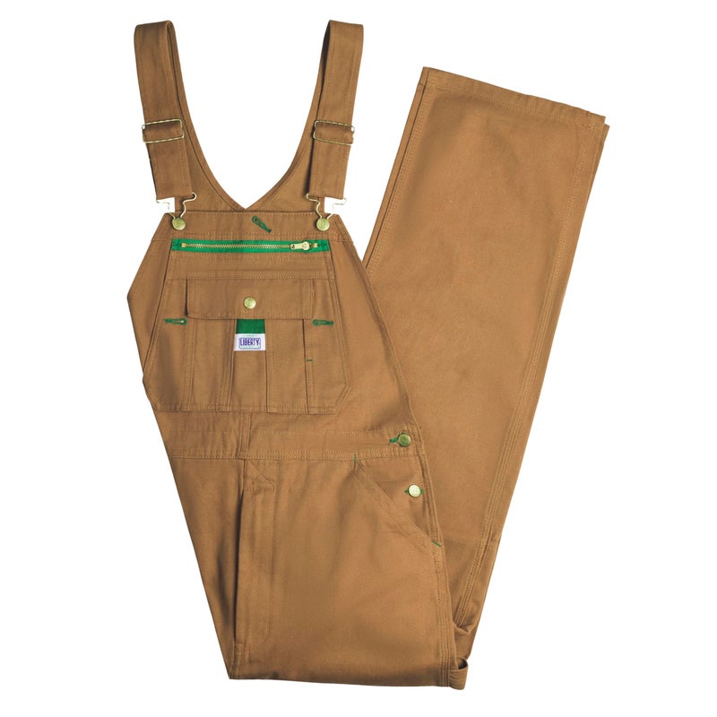 Liberty Men's Duck Bib Overalls, Pecan, 52W x 30L - Image 3